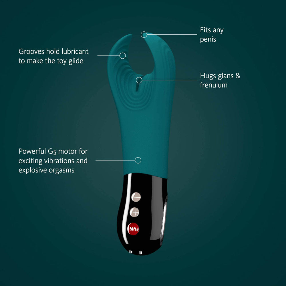 Fun Factory MANTA deep sea blue-black - Deep Sea Blue 18 cm USB Rechargeable Mens & Couples Vibrator